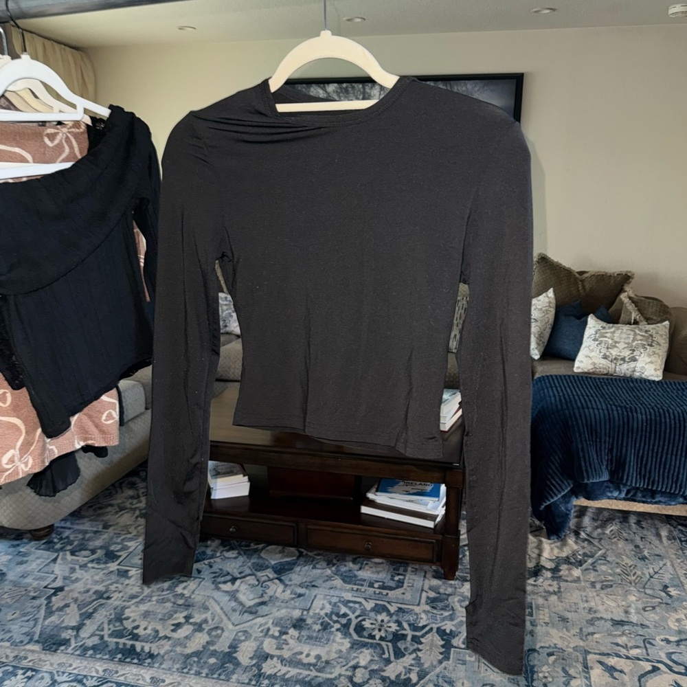 Elegant Black Long Sleeve Women's Top
